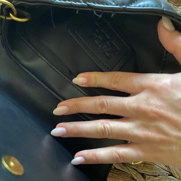 Black Tan Zara bag with gold chain - Picture 6 of 8